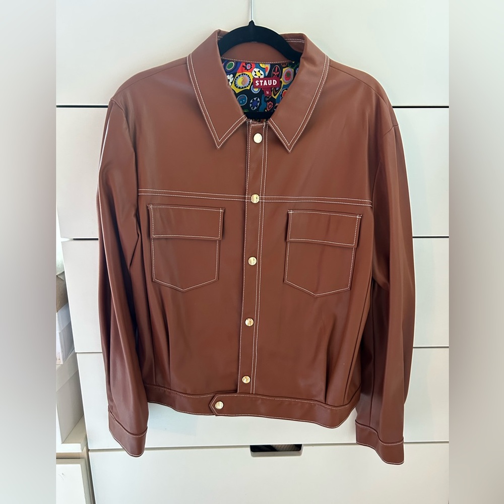 STAUD Tan Shirt Jacket with liner